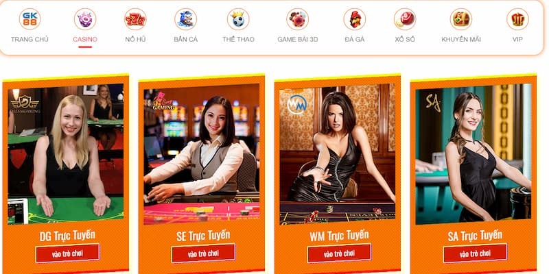 Chơi game casino GK88 với số vốn chỉ vài chục ngàn đồng