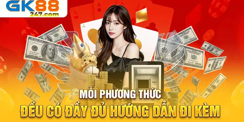 Mỗi phương thức đều có đầy đủ các hướng dẫn đi kèm khác nhau