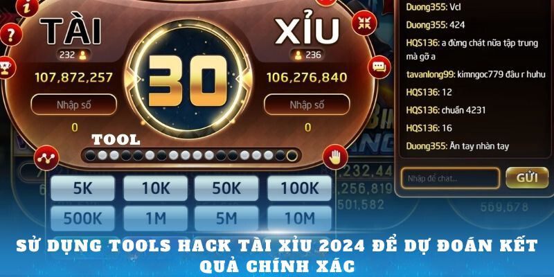 Sử dụng tools hack tài xỉu 2024 để dự đoán kết quả chính xác